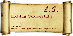 Lichtig Skolasztika névjegykártya